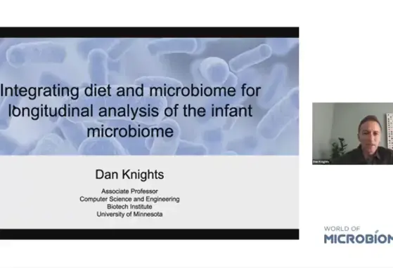 Integrating dietary intake with longitudinal microbiome data for studying infant development (videos)